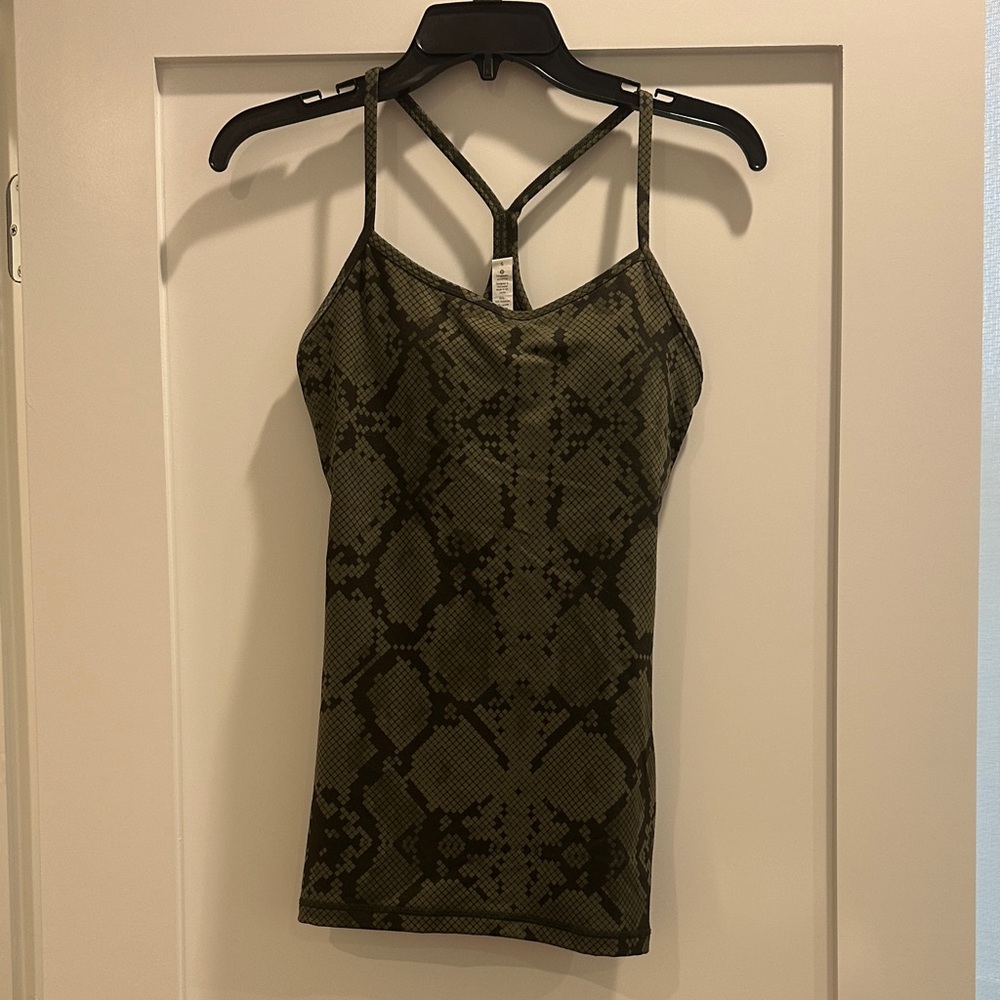 Lululemon Athletica Olive Snake Print Tank Top
